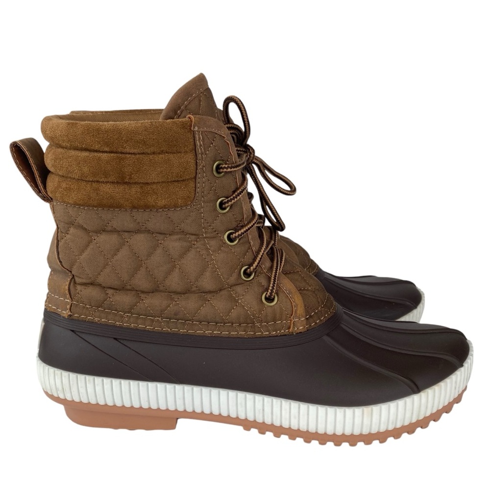 Marley Lilly Quilted Duck Boots Brown Women’s Size 10 Lace Up Outdoor Shoes